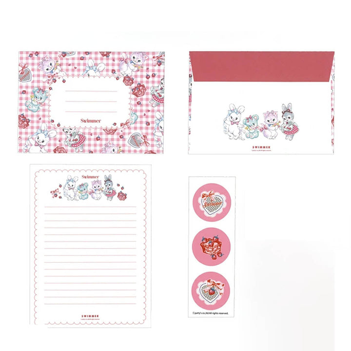 Swimmer Kawaii Letter Set - Gingham