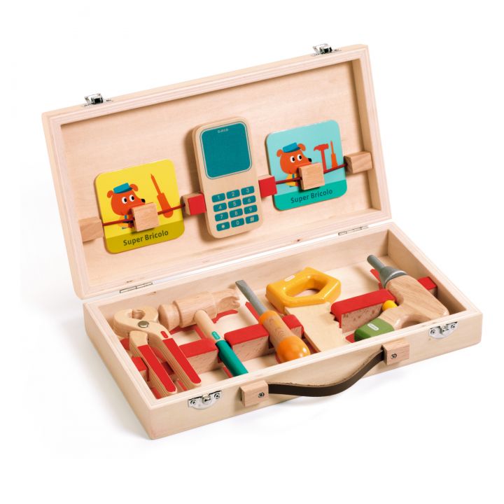 Super Brico Wooden Tool Box Set