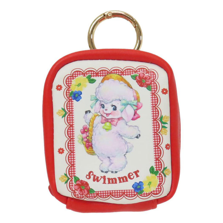 NEW Swimmer Kawaii Zip Pouch w/Metal Clip - Lamb Red
