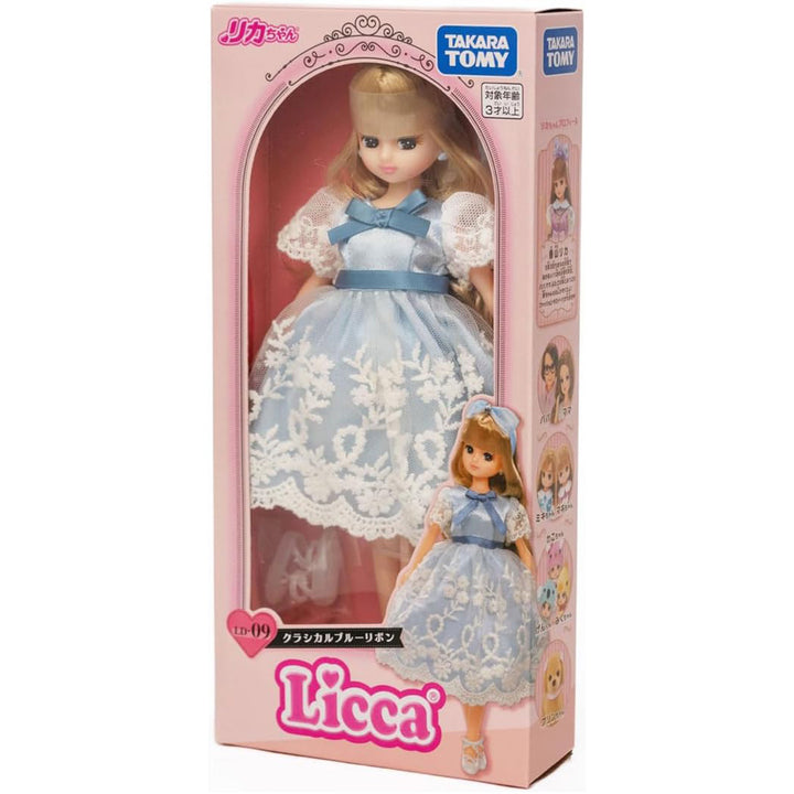 Licca Dolls: Licca Classical Blue Ribbon Dress