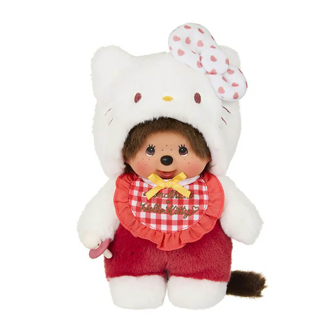 Monchhichi x Hello Kitty Gingham Doll 7.87"