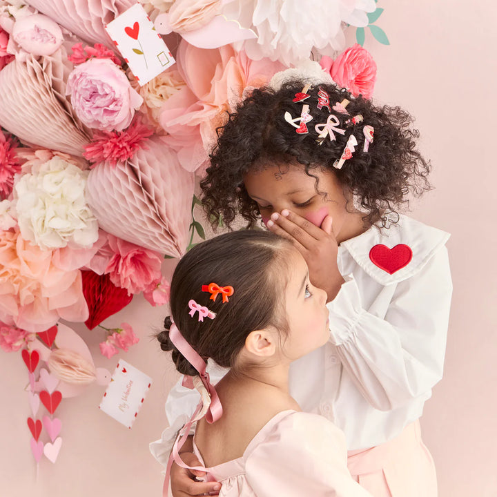 Valentine's Bow Hair Clip Set of 6