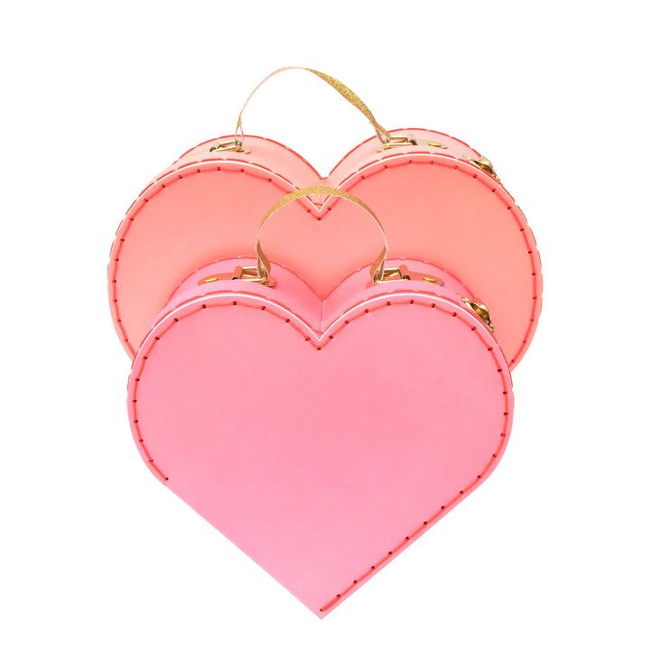 Pink Heart Suitcase Set of 2