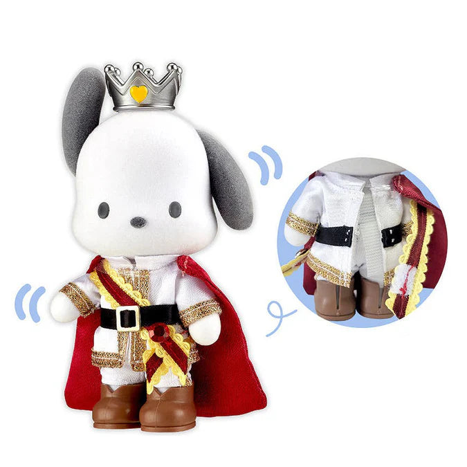 Flocked Sanrio Character Doll with Removable Clothing - 5" Pochacco