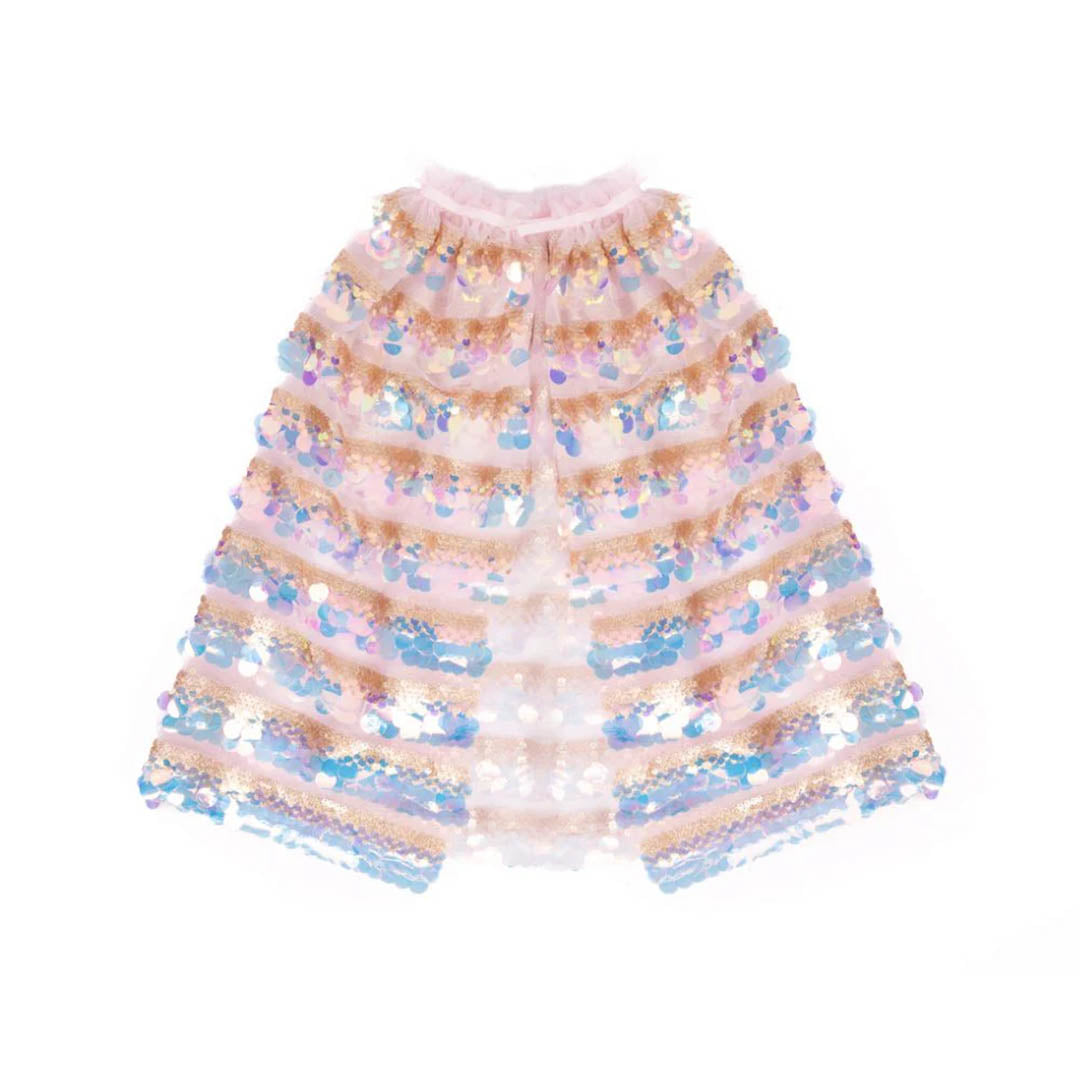 The 5th Avenue Pailette Cape - Gold/Light Pink