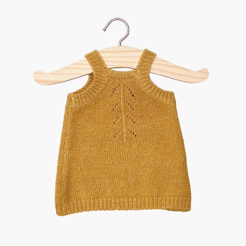 French Baby Doll Outfit: Knit Dress Mustard Yellow