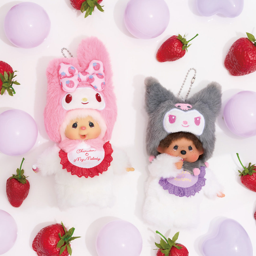 PRE-ORDER Official Monchhichi x Kuromi Keychain Bag Charm - Monchhichi x Sanrio Collaboration