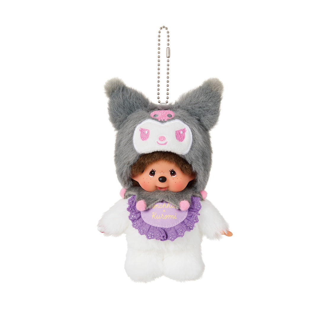 PRE-ORDER Official Monchhichi x Kuromi Keychain Bag Charm - Monchhichi x Sanrio Collaboration