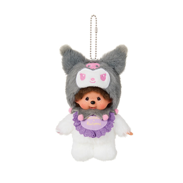 PRE-ORDER Official Monchhichi x Kuromi Keychain Bag Charm - Monchhichi x Sanrio Collaboration