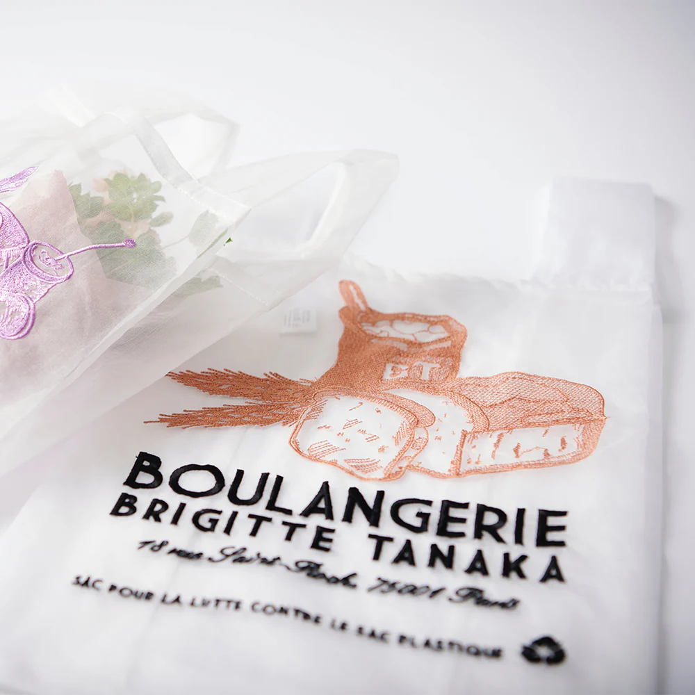 French Bakery" bag in Organza and Embroidery: PRE-ORDER SHIPS APRIL