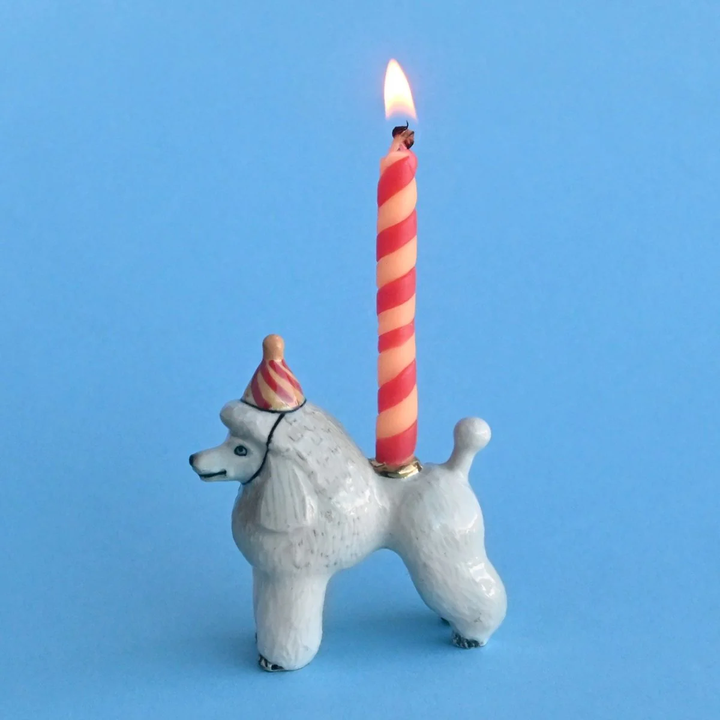 Limited Ceramic Party Animals Candle Holder- Poodle