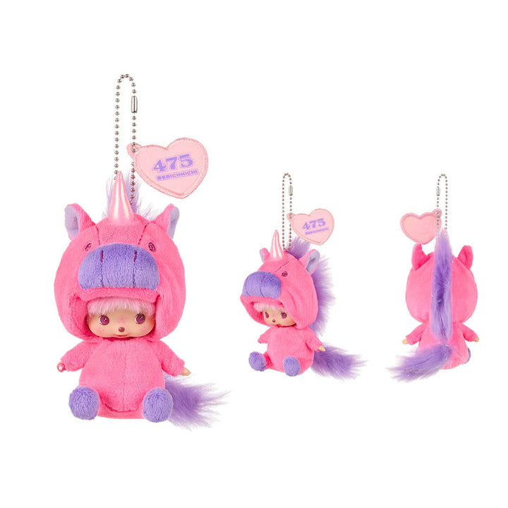NEW Monchhichi Special Edition Pink Unicorn Keychain