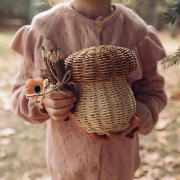 Porcini Basket with Twig Pencils