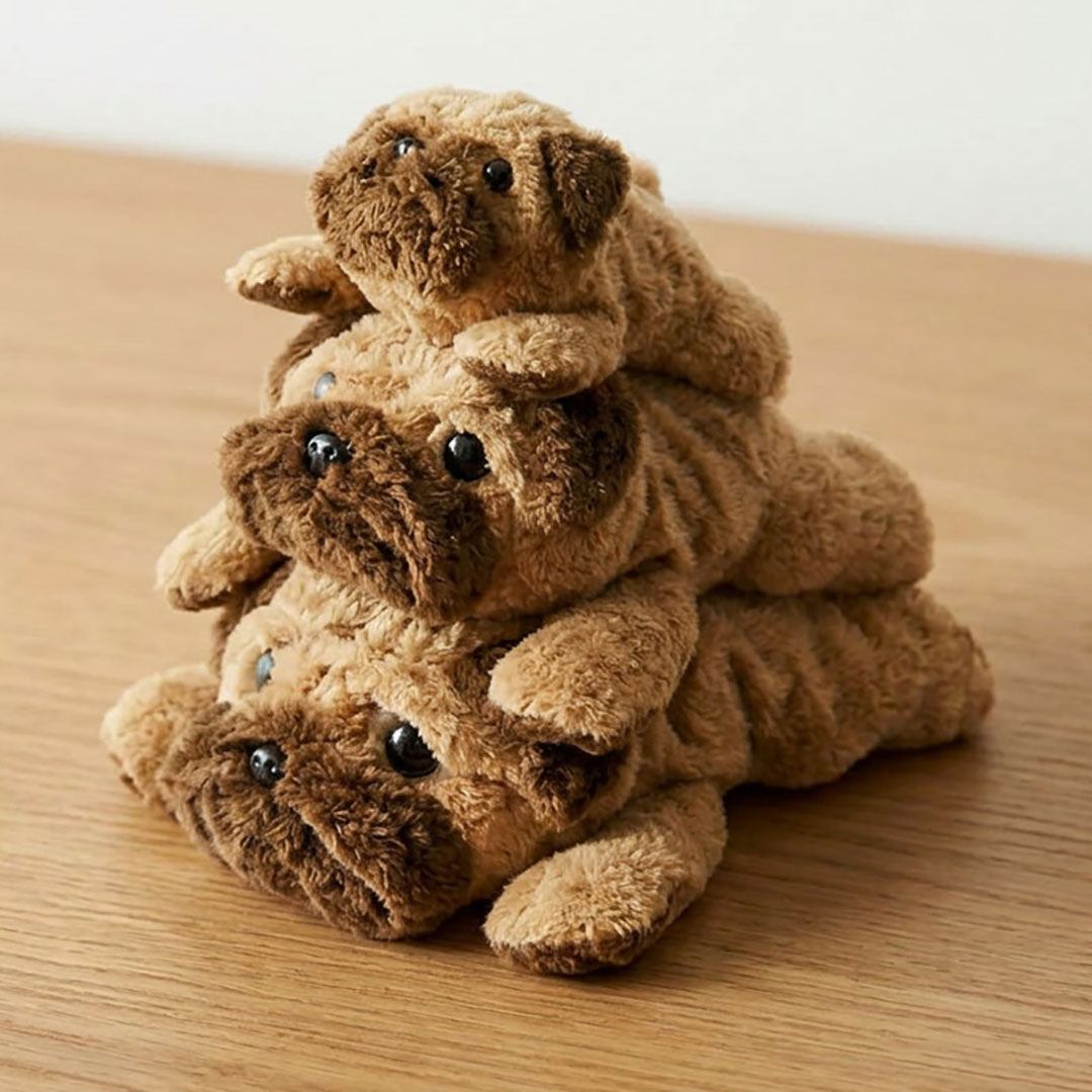 NEW Japanese Kuru Kuru Pug Plush Dog Doll - Three Sizes Available!