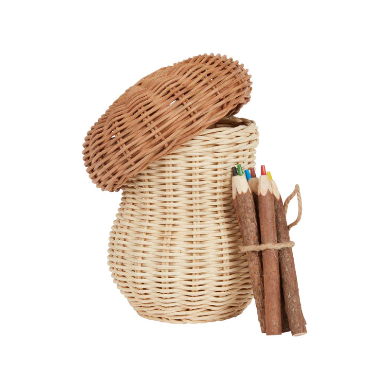 Porcini Basket with Twig Pencils