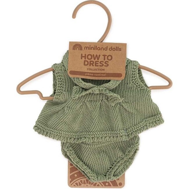 NEW Doll Clothing: Green Knit Set 8 1/4"