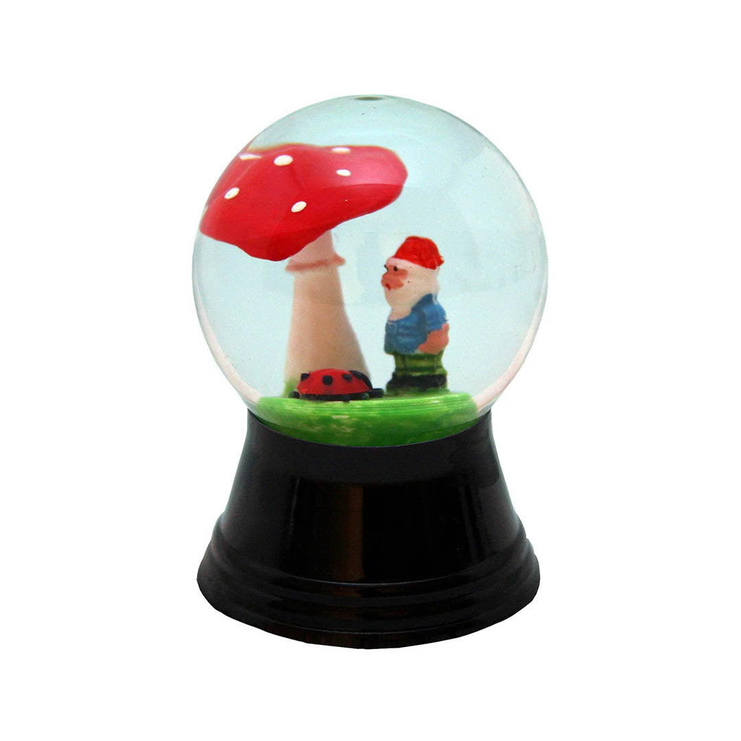 Austrian Miniature Snow Globe- Dwarf and Mushroom