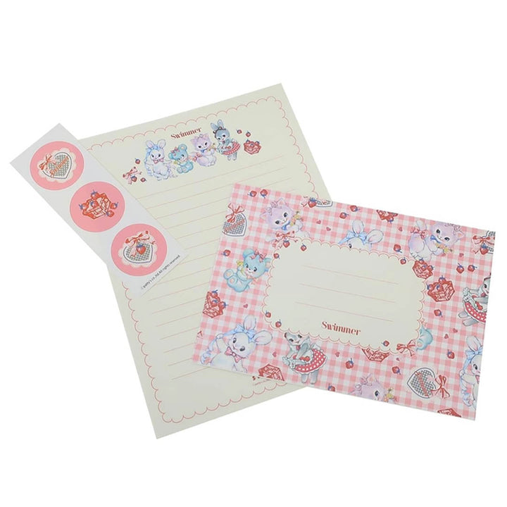 Swimmer Kawaii Letter Set - Gingham
