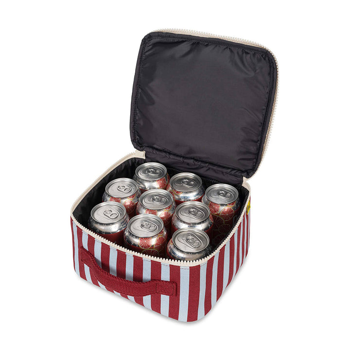 Zipper Lunch Bag Square - Awning Stripe Chili Pepper