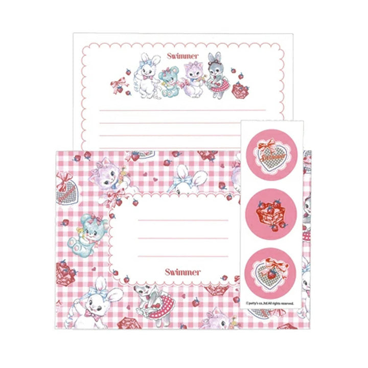 Swimmer Kawaii Letter Set - Gingham