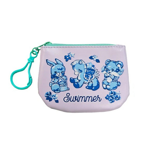 Swimmer Kawaii Mini Coin Pouch - Floral (Purple)