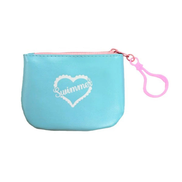 Swimmer Kawaii Mini Coin Pouch - Dog & Cat (Blue)