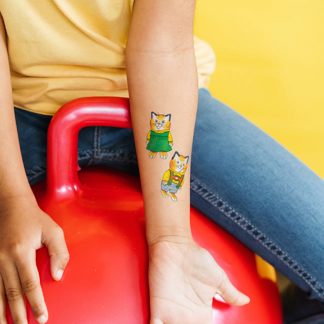 Temporary Tattoo Sheets: Huckle & Sally Cat