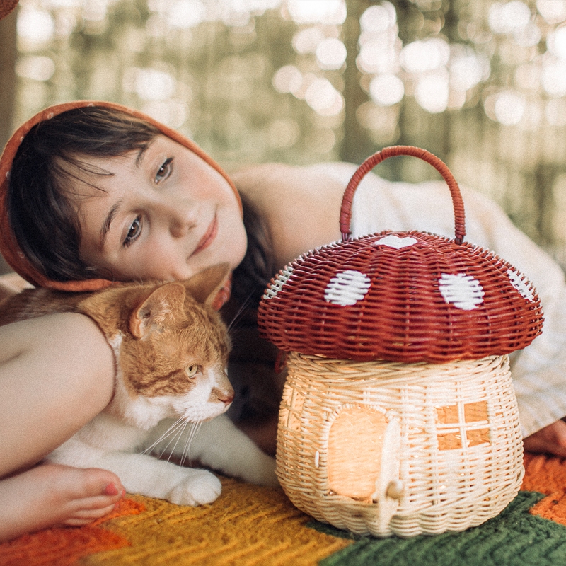 NEW Mushroom Basket-Red