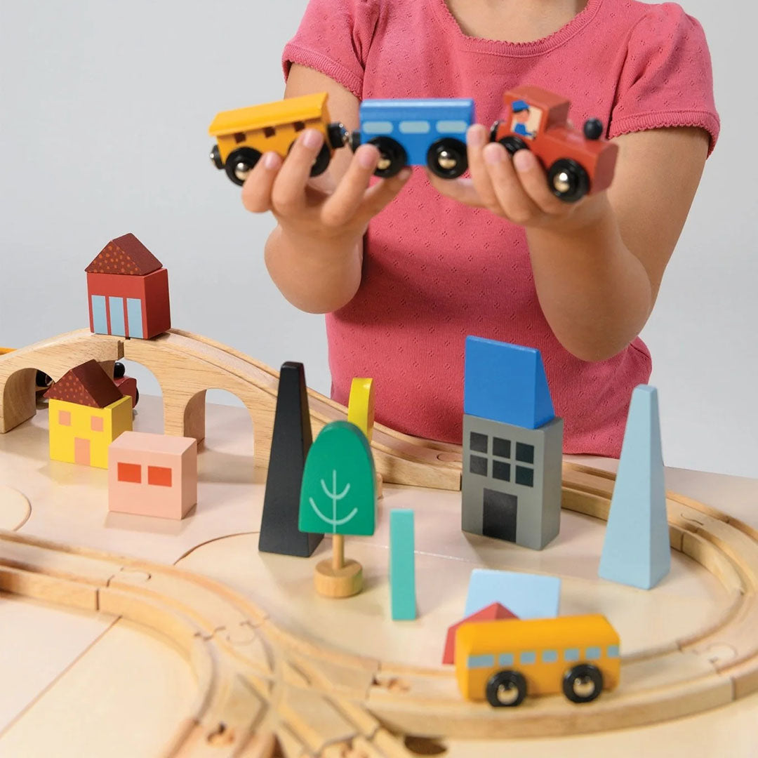 Town Wooden Train Set