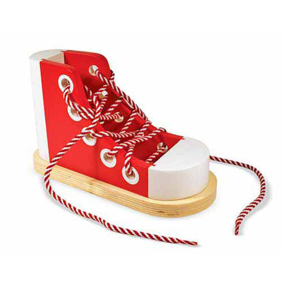 Wooden Lacing Shoe Toy