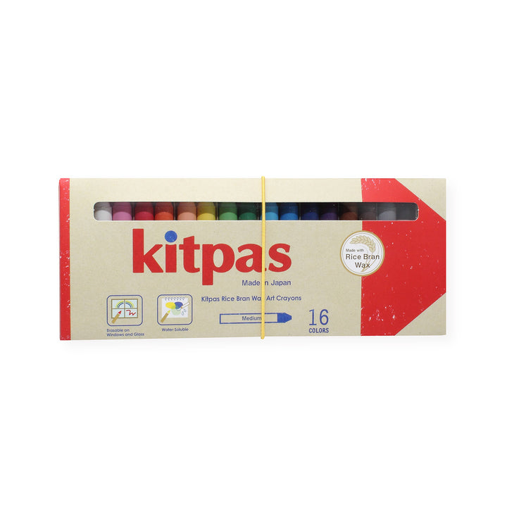 Japanese Kitpas Crayon Set- Medium 16pcs Wax Rice