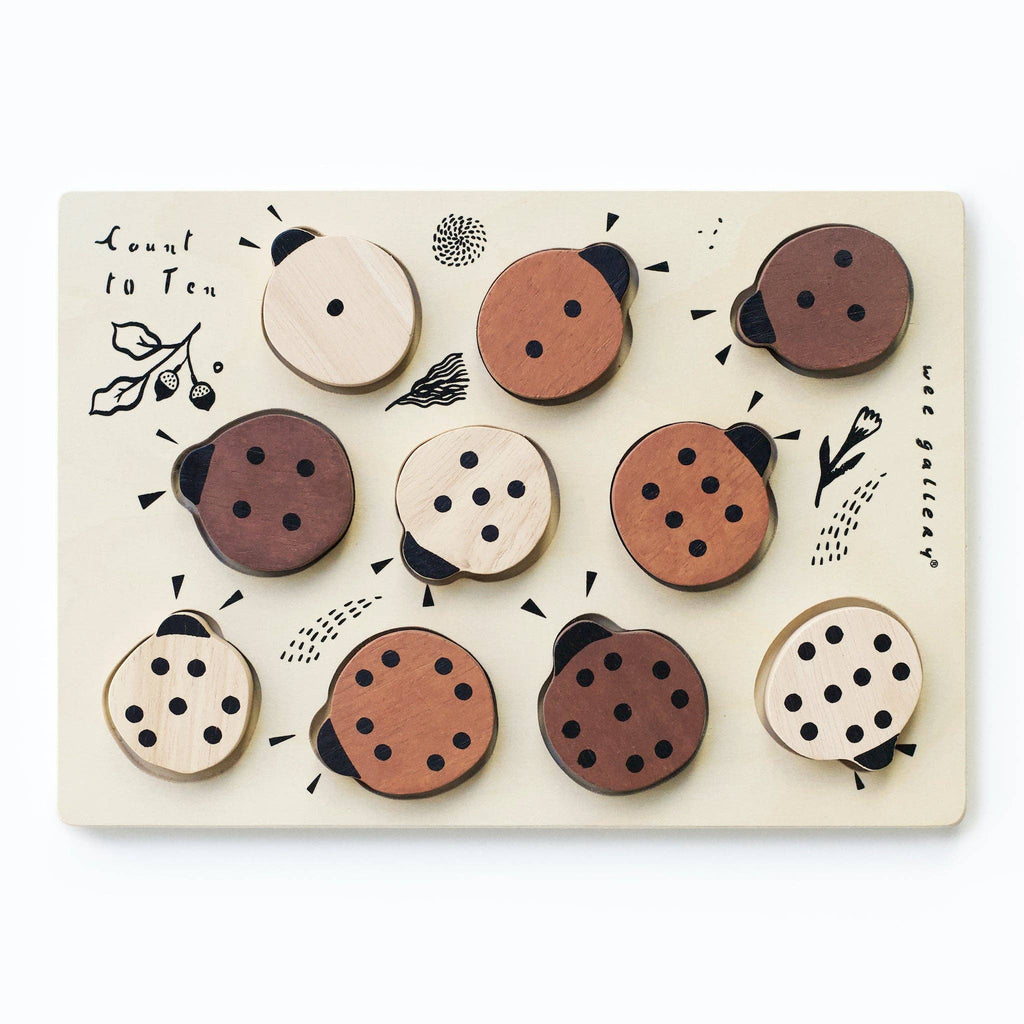 Wooden Tray Puzzle- Count Ladybug