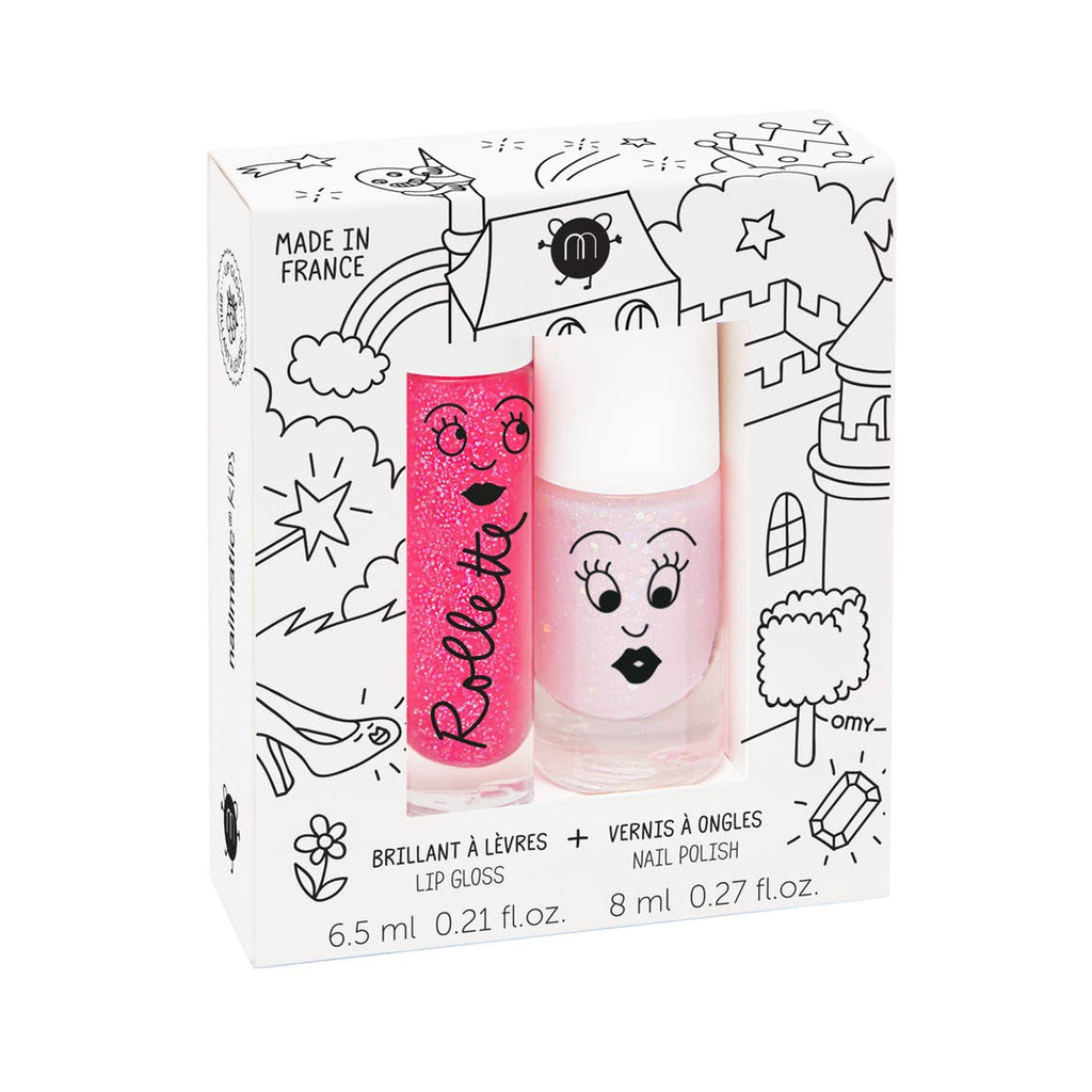 Nailmatic Kids Nail Polish and Lip Roulette Duo Set-Fairytales
