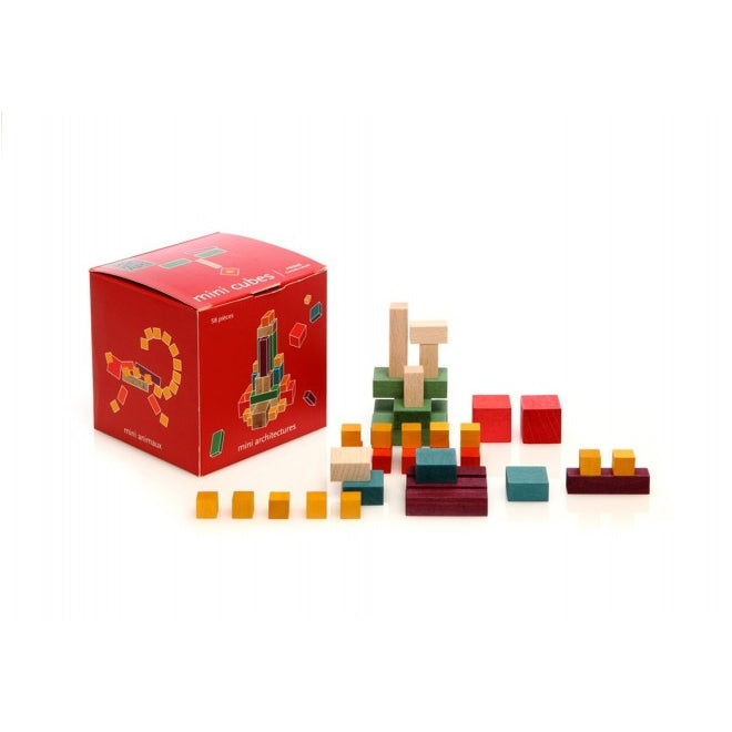 Wooden Mini Cube Building Block Set