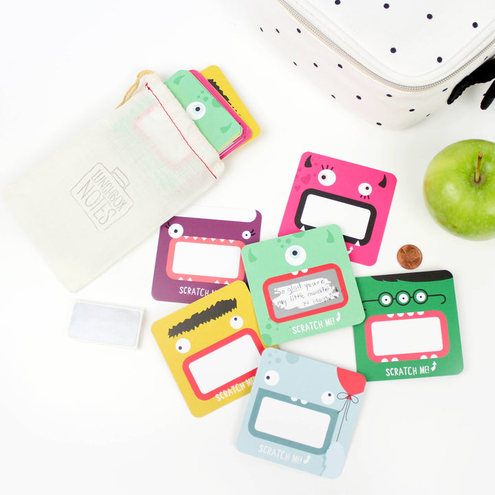 NEW Scratch-off Monster Lunchbox Notes