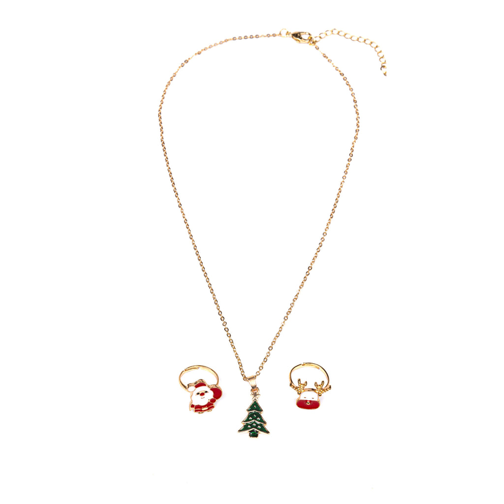 Christmas Tree Necklace and Ring Set