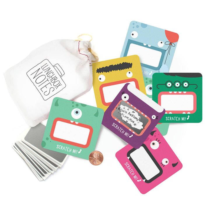 NEW Scratch-off Monster Lunchbox Notes