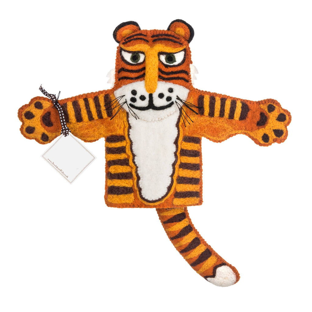 NEW Wool Felt: Raj the Tiger Hand Puppet