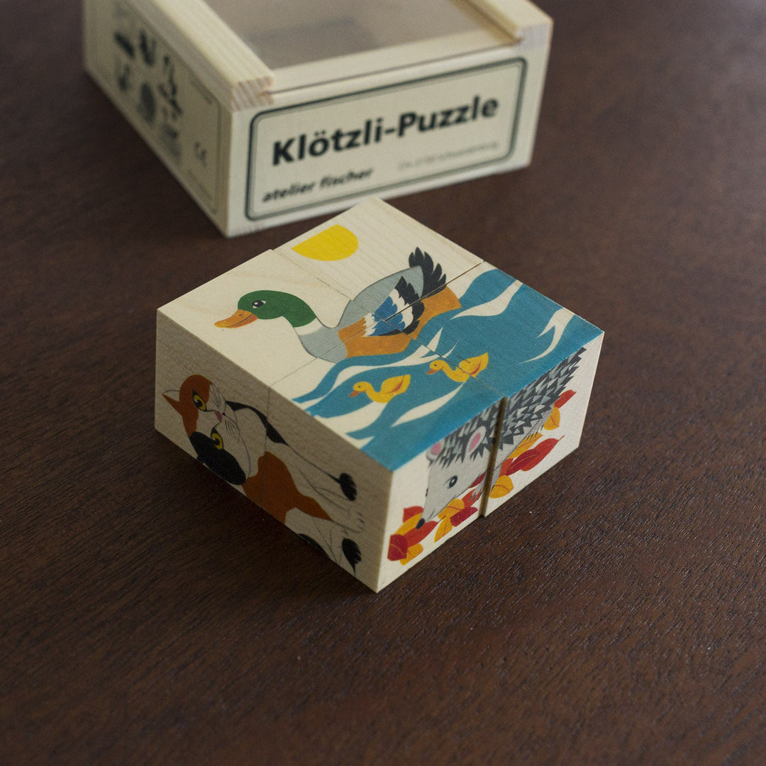 Animal Wooden Cube Puzzle