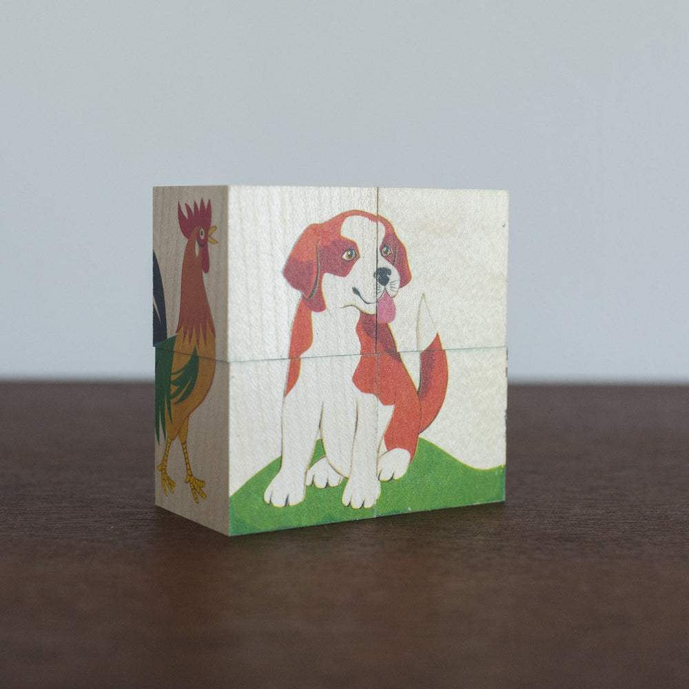 Animal Wooden Cube Puzzle