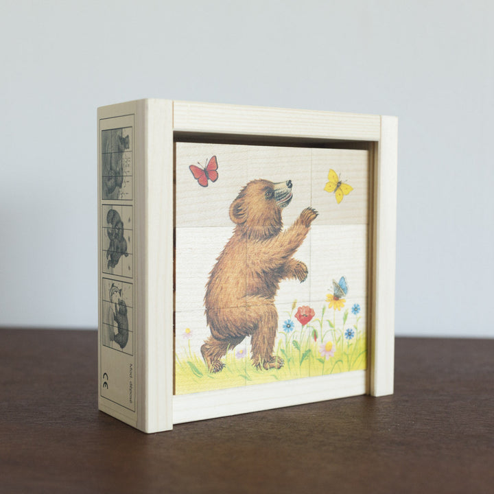 Bear Wooden Cube Puzzle