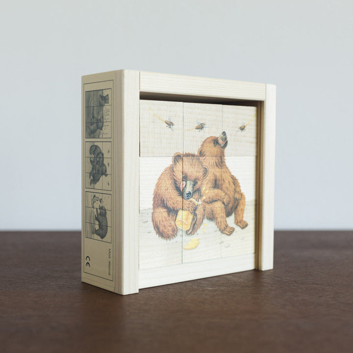 Bear Wooden Cube Puzzle