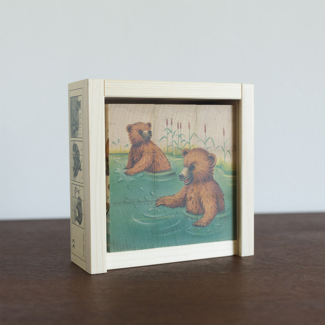 Bear Wooden Cube Puzzle