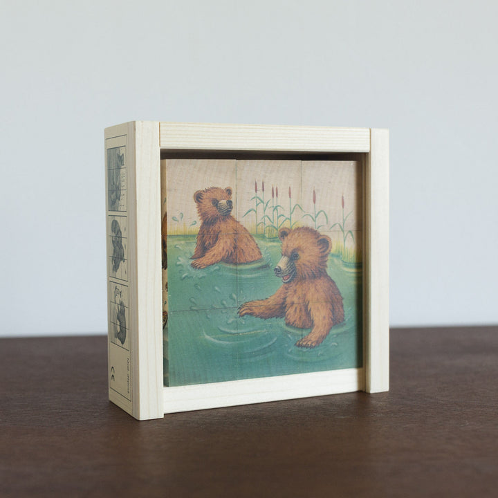 Bear Wooden Cube Puzzle