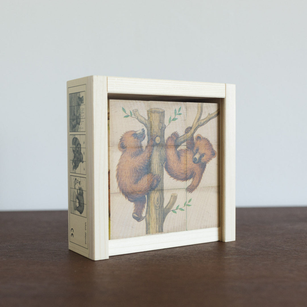 Bear Wooden Cube Puzzle