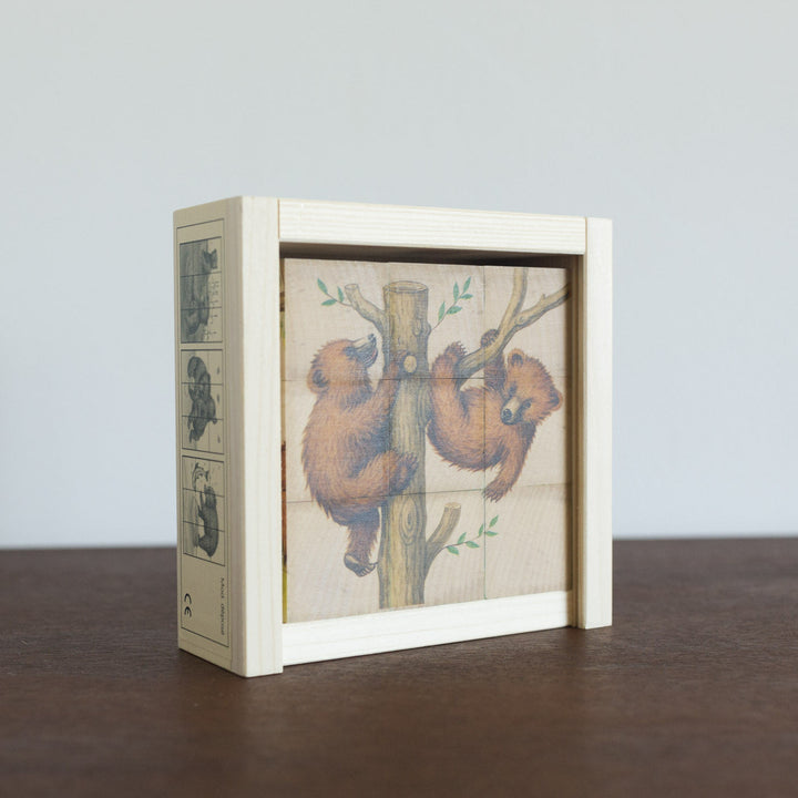 Bear Wooden Cube Puzzle