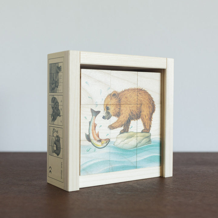 Bear Wooden Cube Puzzle