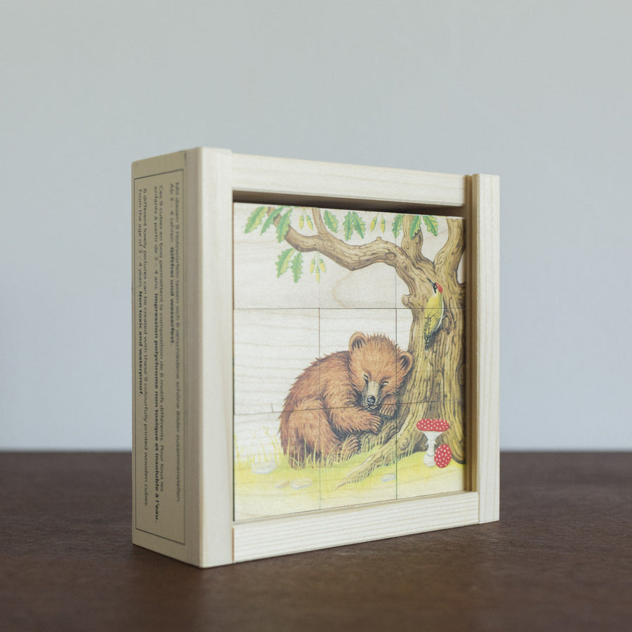 Bear Wooden Cube Puzzle
