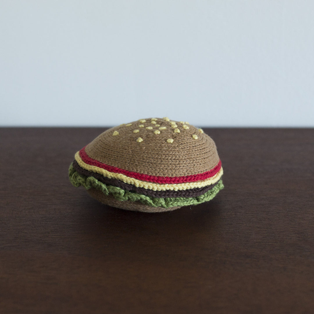 Organic Hamburger Toy Baby Rattle