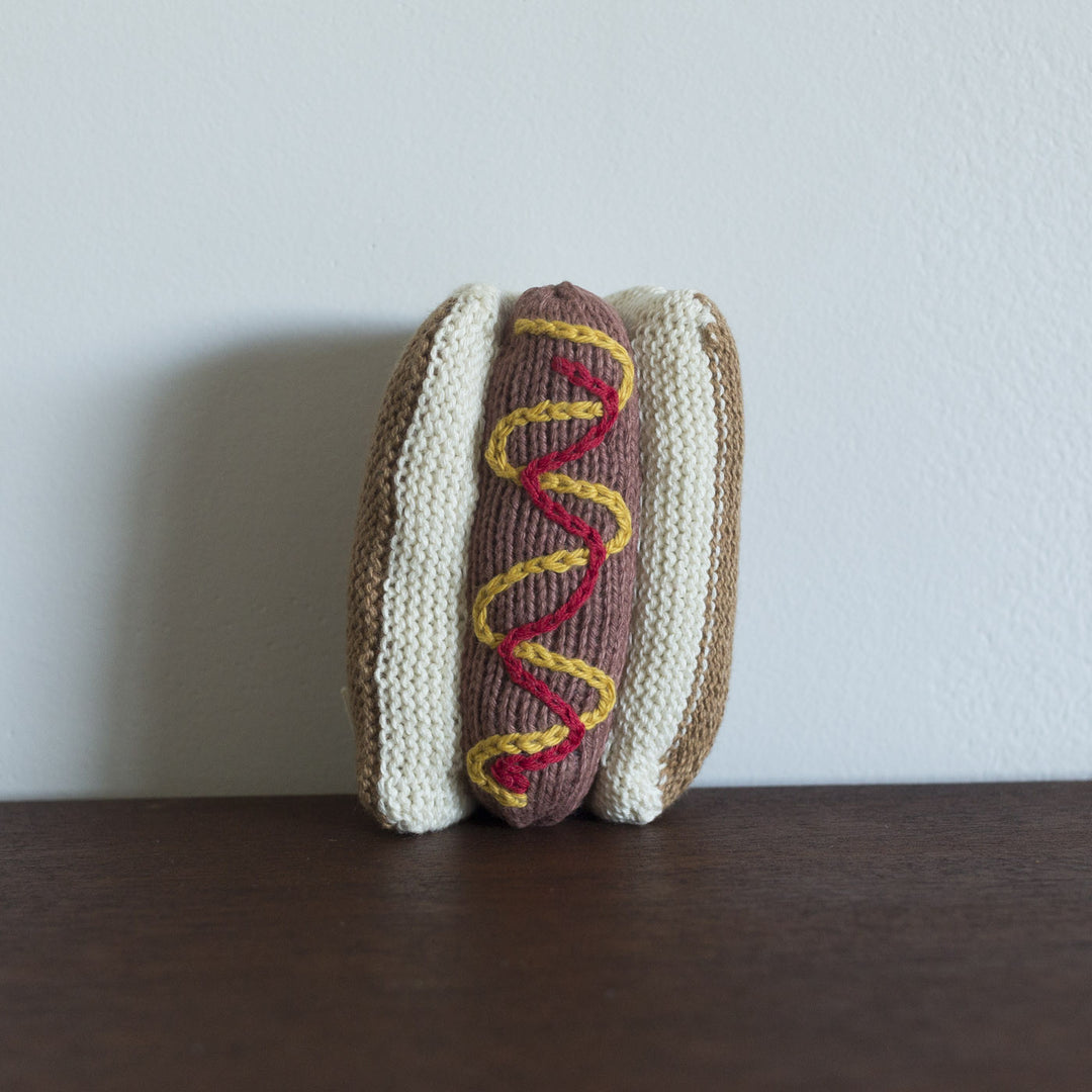 Organic Hot Dog Toy Baby Rattle